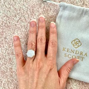 Kendra Scott Ryan Cocktail Ring Gold Size 6